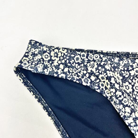 Everlane Womens The Bikini Bottom Medium Swimwear Navy Blue Floral NWT - Picture 5 of 8